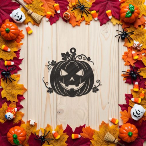 Halloween Ornament Laser File, Pumpkin Carving Decor, Black