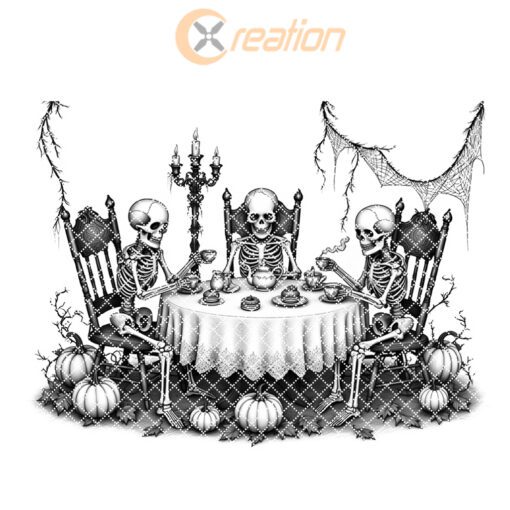 Archivo de Grabado Láser para Fiesta de Té de Esqueleto de Halloween, Diseño para Tabla de Charcutería - Imagen 6