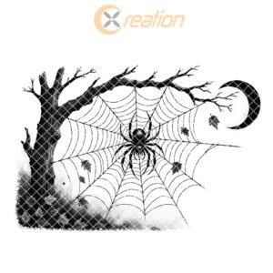 Halloween Spider Web Charcuterie Board, Moonlit Scene Laser