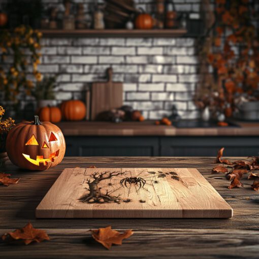 Halloween Spider Web Laser Engraving File, Spooky Charcuterie