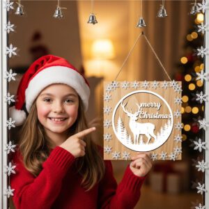 Merry Christmas Deer Door Sign, Festive Front Door