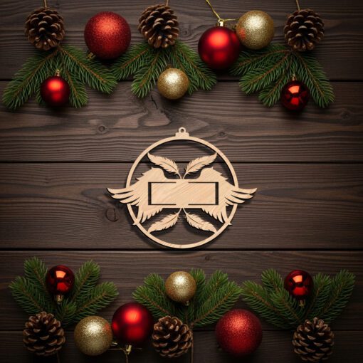 Personalized Angel Wings Ornament File, Memorial Christmas Design