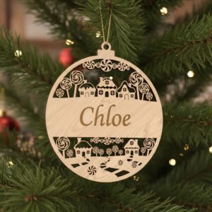 Personalized Candy Ornament, Christmas Laser File for Holiday