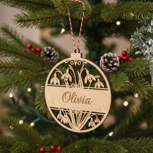 Personalisiertes Weihnachtsornament-Bundle, 6 festliche Laserdateien für Weihnachtsdeko – Bild 3
