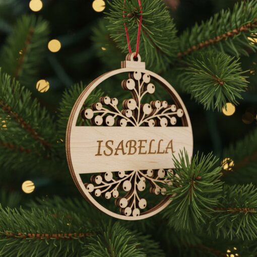 Personalisiertes Weihnachtsornament-Bundle, 6 festliche Laserdateien für Weihnachtsdeko – Bild 4