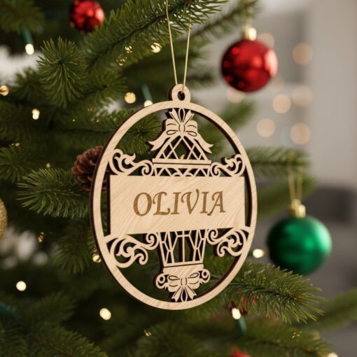 Personalisiertes Weihnachtsornament-Bundle, 6 festliche Laserdateien für Weihnachtsdeko – Bild 5