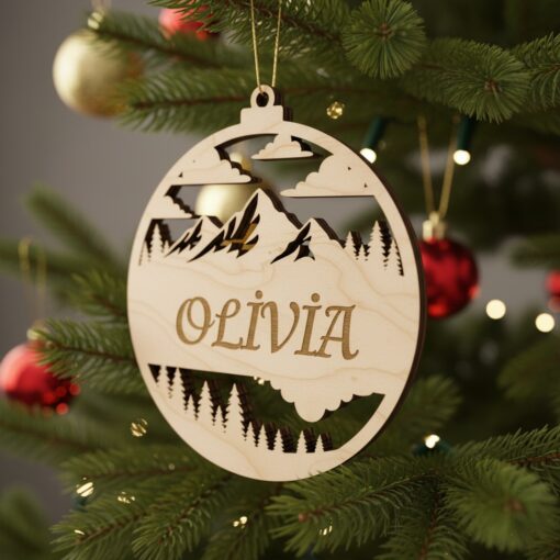 Personalisiertes Weihnachtsornament-Bundle, 6 festliche Laserdateien für Weihnachtsdeko – Bild 6