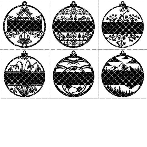 Personalisiertes Weihnachtsornament-Bundle, 6 festliche Laserdateien für Weihnachtsdeko – Bild 7