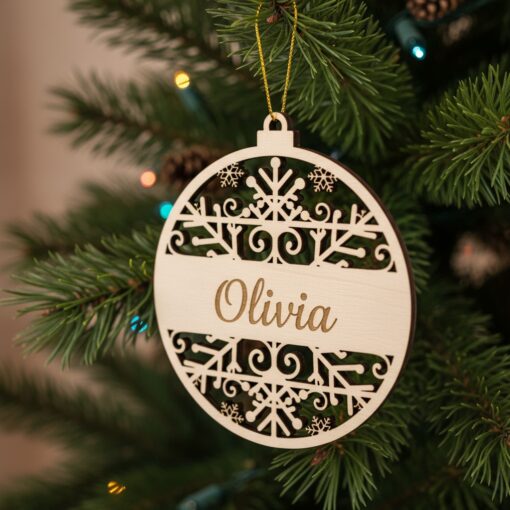 Personalized Christmas Ornament Bundle, Laser Engraved Holiday Decor,