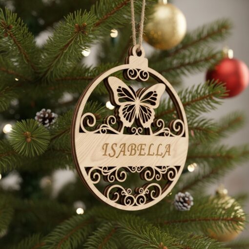 Personalized Christmas Ornament Bundle, Laser Engraved Holiday Decor,