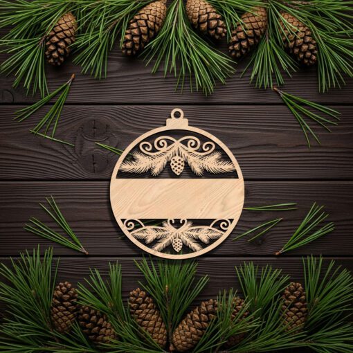 Personalized Christmas Ornament Digital File, Blank Stripe for