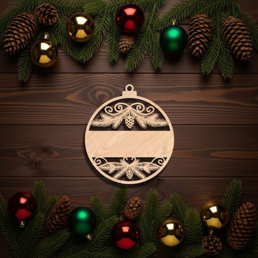 Personalized Christmas Ornament Digital File, Blank Stripe for