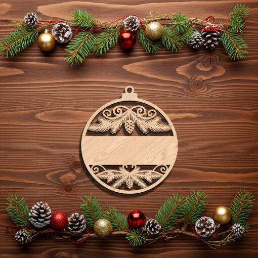 Personalized Christmas Ornament Digital File, Blank Stripe for