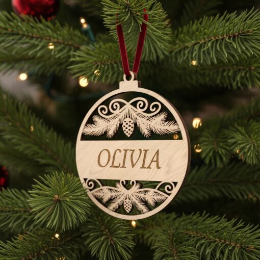 Personalized Christmas Ornament Digital File, Blank Stripe for