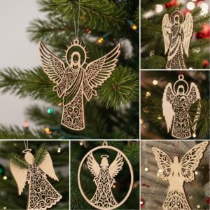 Religious Christmas Ornament Bundle, Angel Jesus Tree Decor,