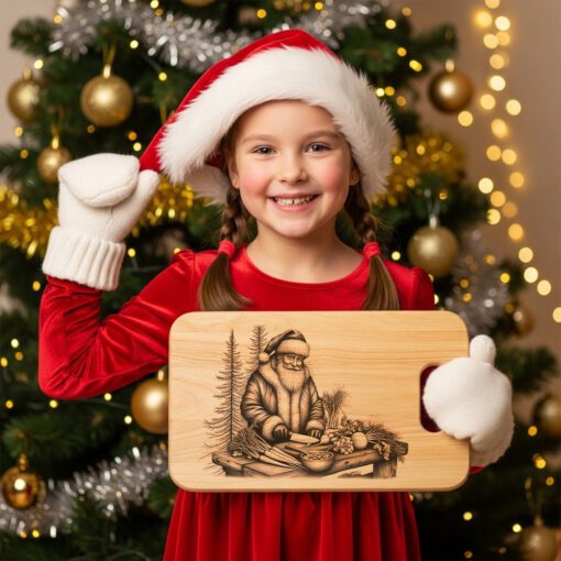 Santa Charcuterie Engraving File, Funny Christmas Board, Holiday