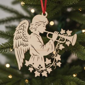 Angel Ornament Bundle, 6 Christmas Laser Files, Female Angel Designs for Holiday Crafts