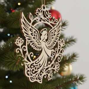 Angel Ornament Bundle, 6 Christmas Laser Files, Female Angel Designs for Holiday Crafts