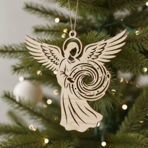 Angel Ornament Bundle, 6 Christmas Laser Files, Female Angel Designs for Holiday Crafts