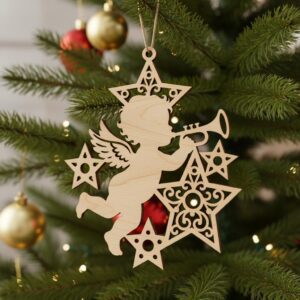 Angel Ornament Bundle, Baby Angel Laser File for Christmas Tree Decor