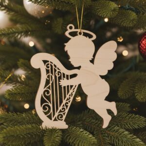 Angel Ornament Bundle, Christmas Laser Cut File, 6 Adorable Baby Angel Designs