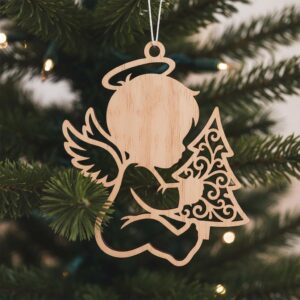 Angel Ornament Bundle, Christmas Laser Cut File, 6 Adorable Baby Angel Designs