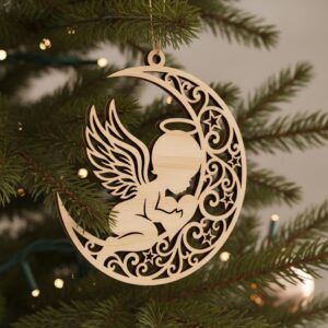 Angel Ornament Bundle, Christmas Laser File, 6 Adorable Baby Angel Designs