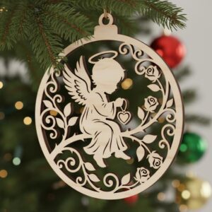 Angel Ornament Bundle, Christmas Laser File, 6 Adorable Baby Angel Designs