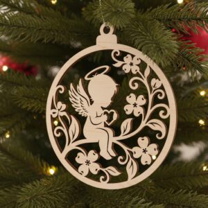 Angel Ornament Bundle, Christmas Laser File, 6 Adorable Baby Angel Designs