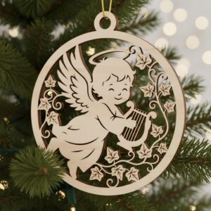 Angel Ornament Bundle, Laser Cut Files for Christmas Decor, Cute Baby Angel Designs