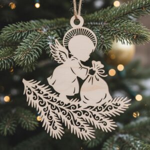 Angel Ornament Bundle, Laser Cut Files for Christmas Decor, Cute Baby Angel Designs