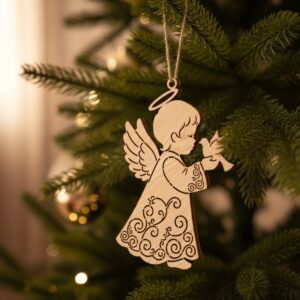 Angel Ornament, CNC Digital File, Christmas Memorial Angel