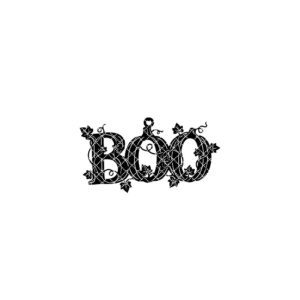 Boo Halloween Ornament Laser File, Pumpkin Ivy Design,