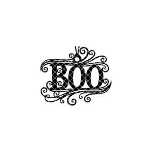 Boo, Halloween Ornament, Laser File, Spooky Black Silhouette,