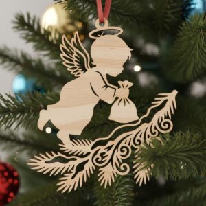 Christmas Angel Ornament Bundle, 6 Baby Angel Designs for Cricut, Festive Decor