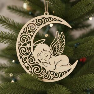 Christmas Angel Ornament Bundle, 6 Baby Angel Designs for Cricut, Festive Decor