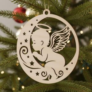 Christmas Angel Ornament Bundle, 6 Baby Angel Designs for Cricut, Festive Decor