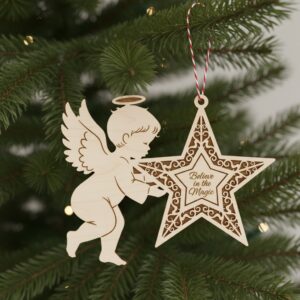 Christmas Angel Ornament Bundle, 6 Digital Décor Files