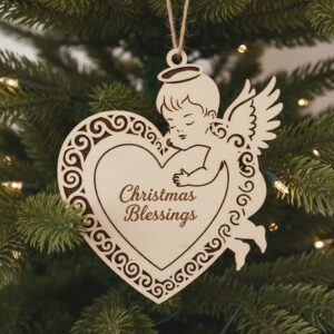 Christmas Angel Ornament Bundle, Laser-Crafted Holiday Home Decor