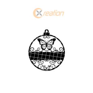 Christmas Butterfly Ornament, Personalized Laser Design, Festive Xmas