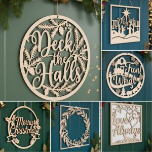 Christmas Door Hanger Bundle, 6 Monogram Designs, Welcome