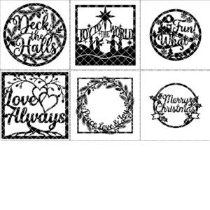 Christmas Door Hanger Bundle, 6 Monogram Designs, Welcome