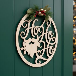Christmas Door Hanger Bundle and Round Monogram Sign