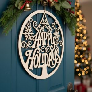 Christmas Door Hanger Bundle, Holiday Sign Designs, Set of 6 for Cricut Projects