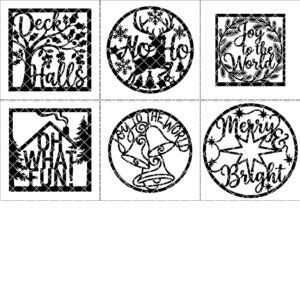 Christmas Door Hanger Bundle, Monogram Sign for Front