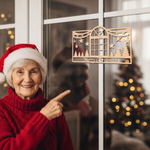 Christmas, Door Hanger, Festive Window Sign, CNC Decoration