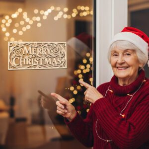 Christmas Door Hanger, Merry Christmas Round Sign, Front