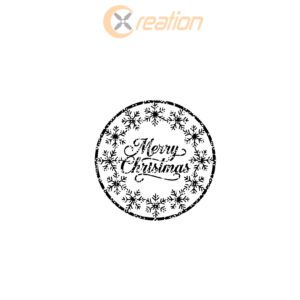 Christmas Door Hanger, Merry Snowflake Circle Sign, Round