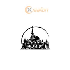 Christmas Laser Engraving File, Monogram Church Art, Winter