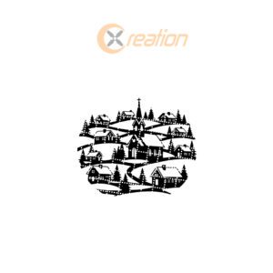 Christmas Laser Monogram Wall Art, Christian Village with